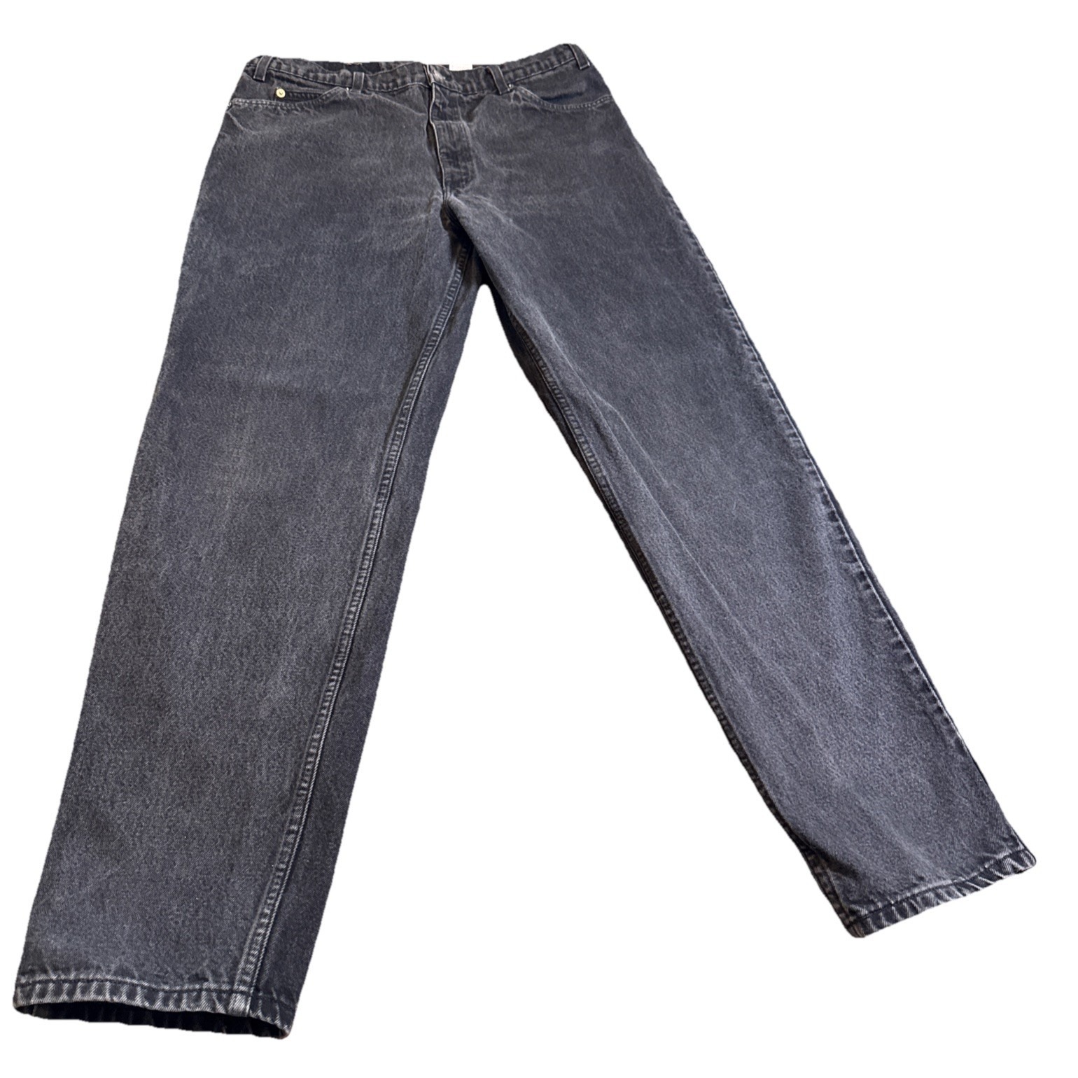 Vintage 1996 Levi's 550 Black Jeans 38x34 Usa Made Relaxed Fit Orange Tab Denim